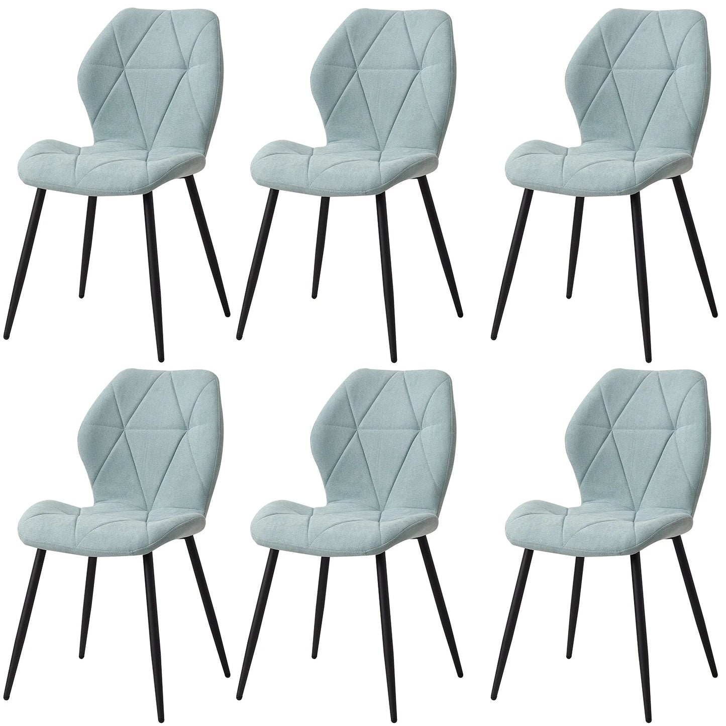 EGOONM Set of 2/4/6 Dining Chairs Upholstered Padded Linen Fabric Kitchen Chairs Metal Legs for Balcony Restaurant Dining Room