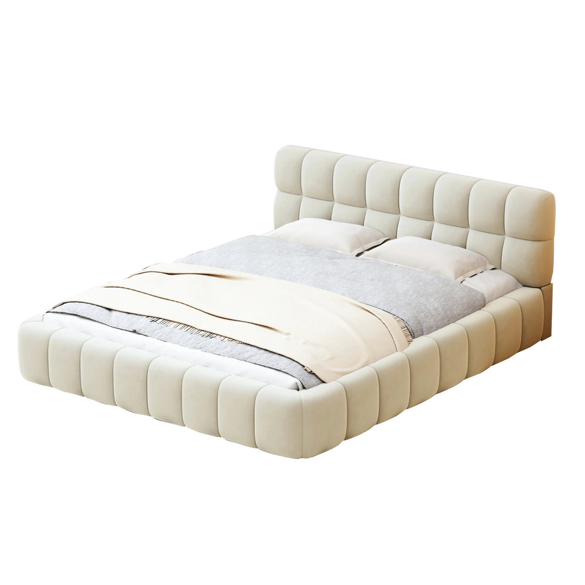Bed 140x200-Double bed 140x200-Upholstered bed with soft back-Adult bed in SK style