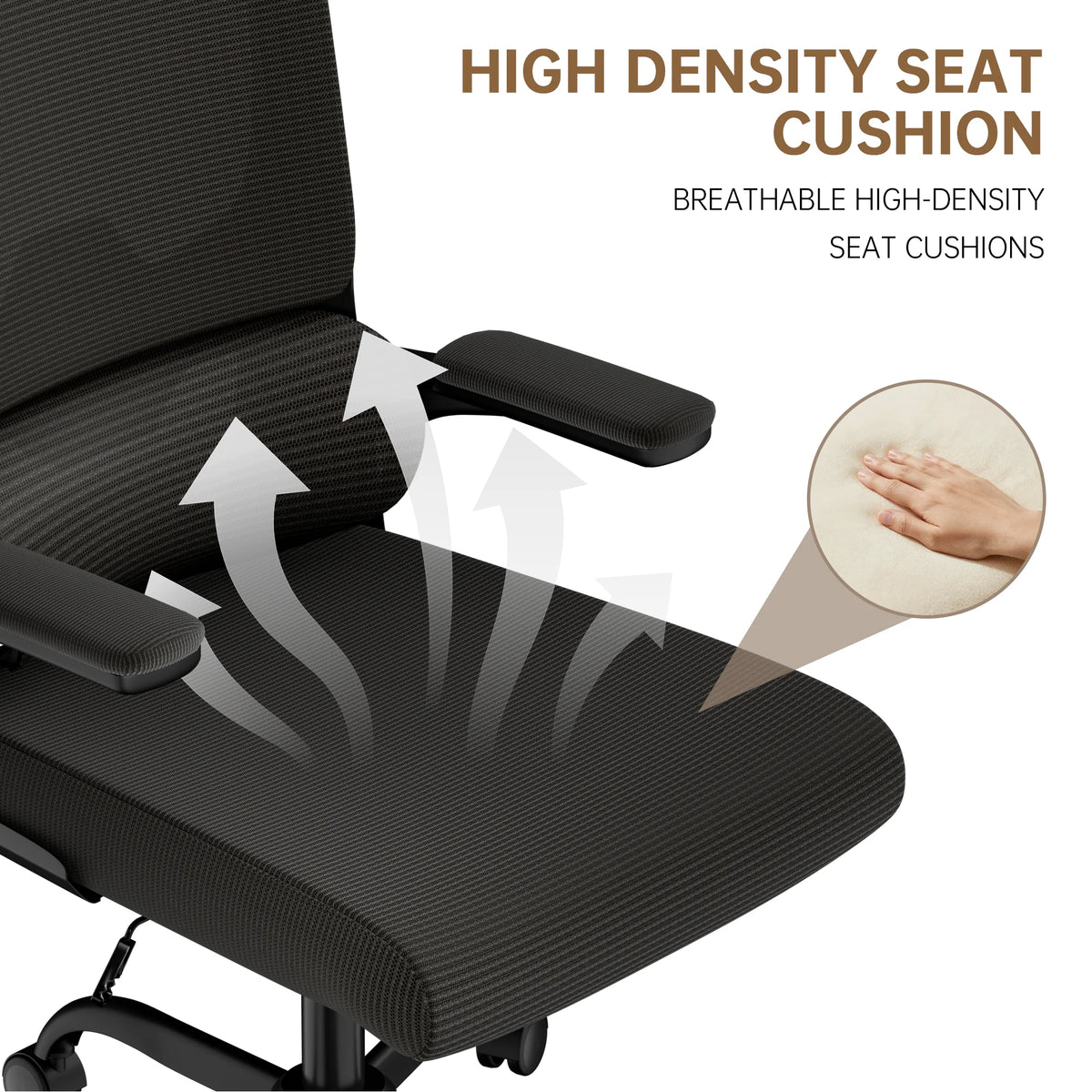 Ergonomic Office Chair Desk Chair with Folding Armrest Height-Adjustable Breathable Backrest Swivel Gaming Chair