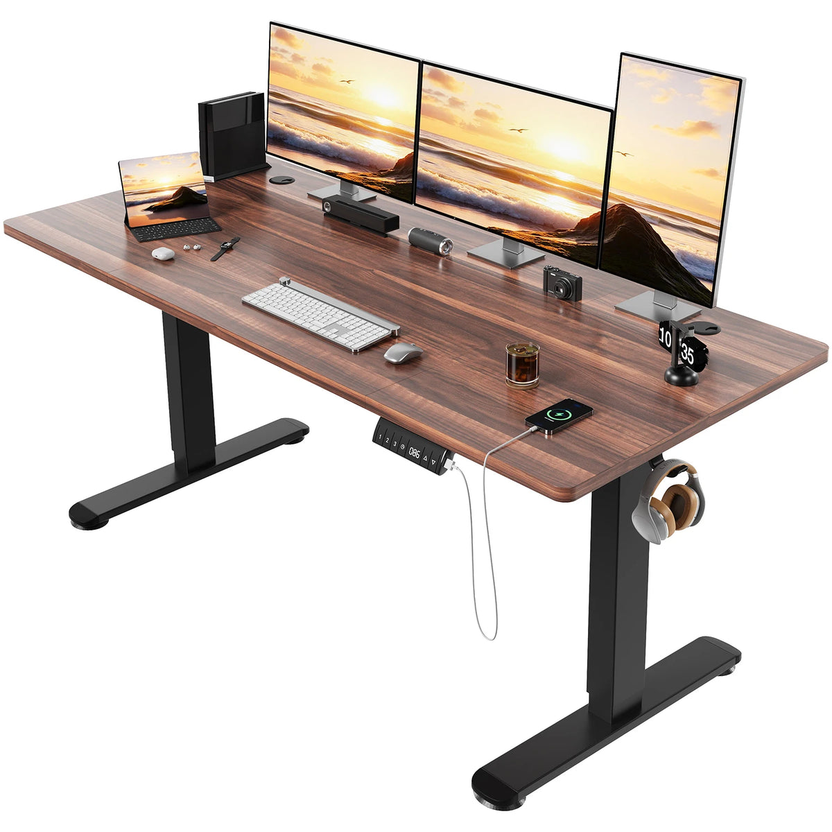 Devoko Electric Height Adjustable desk 160x80 cm 3 Memory Hand Control with USB