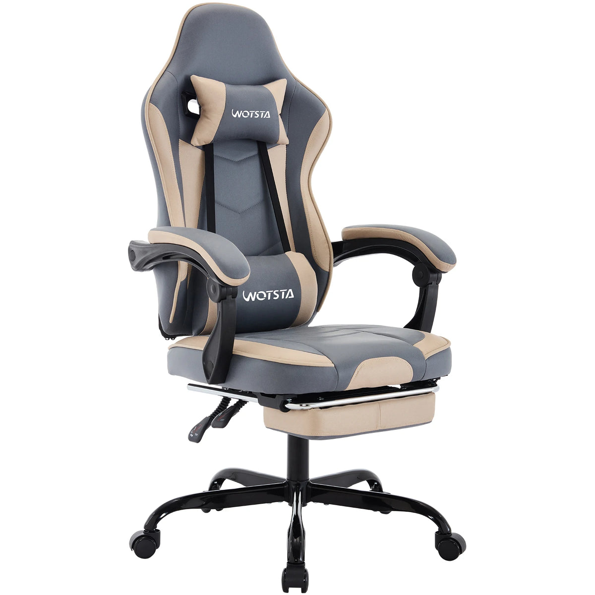 WOTSTA Gaming Chair with Footrest Gamer Chairs Ergonomic with Lumbar Cushion Headrest Chair Height Adjustable Computer Chair