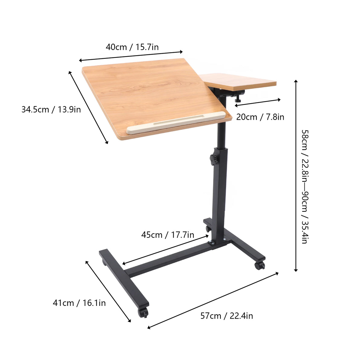 360° Rotating Adjustable Laptop Desk  Tabletop Mobile Stand Home Office Tray Standing Rolling Study Table Computer Workstation