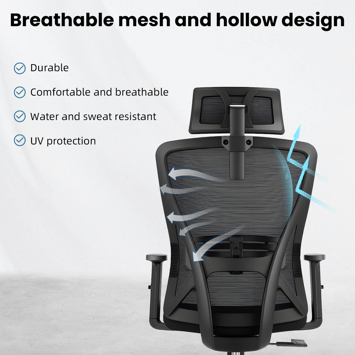 Durrafy Office Chair Computer Desk Chair Ergonomic Executive Task Chair with Lumbar Support Adjustable Swivel Chair black