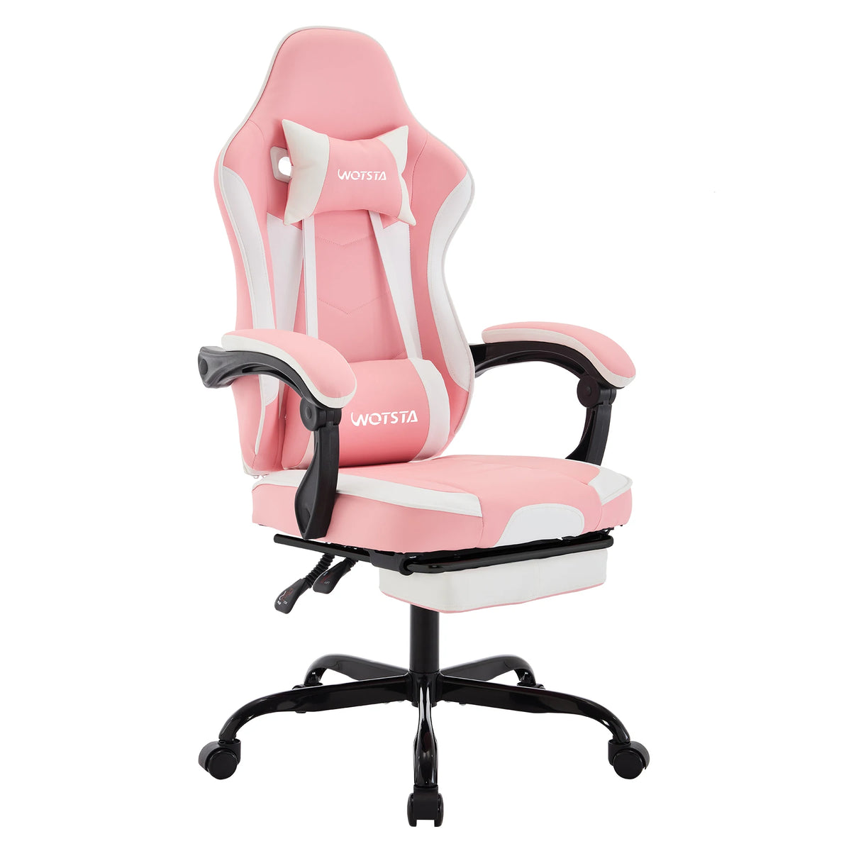 WOTSTA Gaming Chair with Footrest Gamer Chairs Ergonomic with Lumbar Cushion Headrest Chair Height Adjustable Computer Chair
