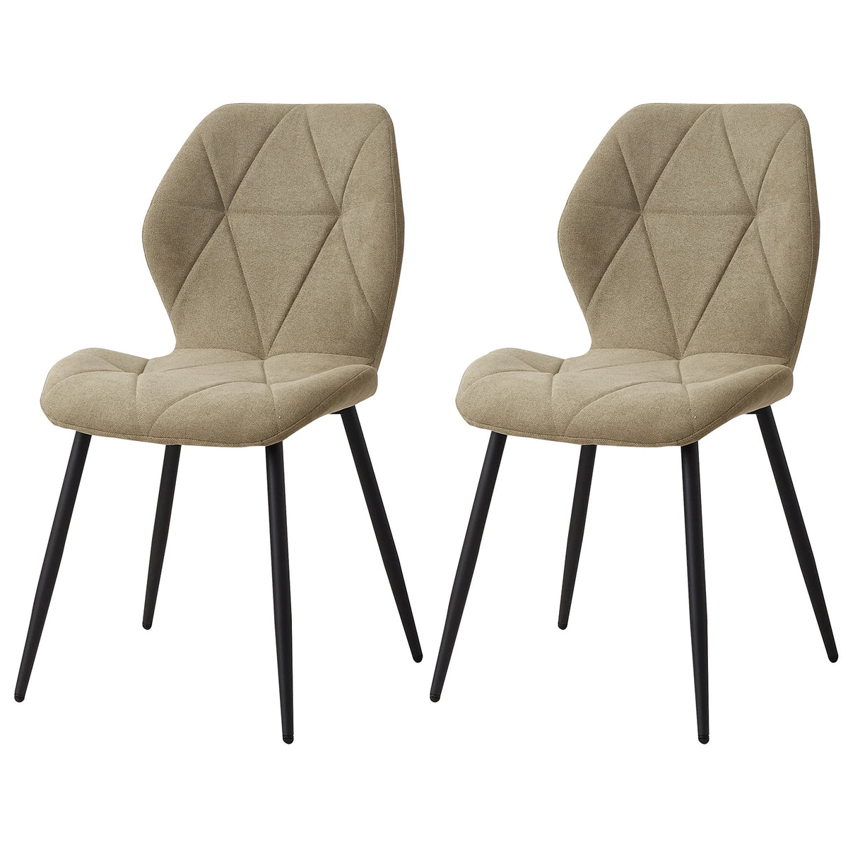 EGOONM Set of 2/4/6 Dining Chairs Upholstered Padded Linen Fabric Kitchen Chairs Metal Legs for Balcony Restaurant  Dining Room