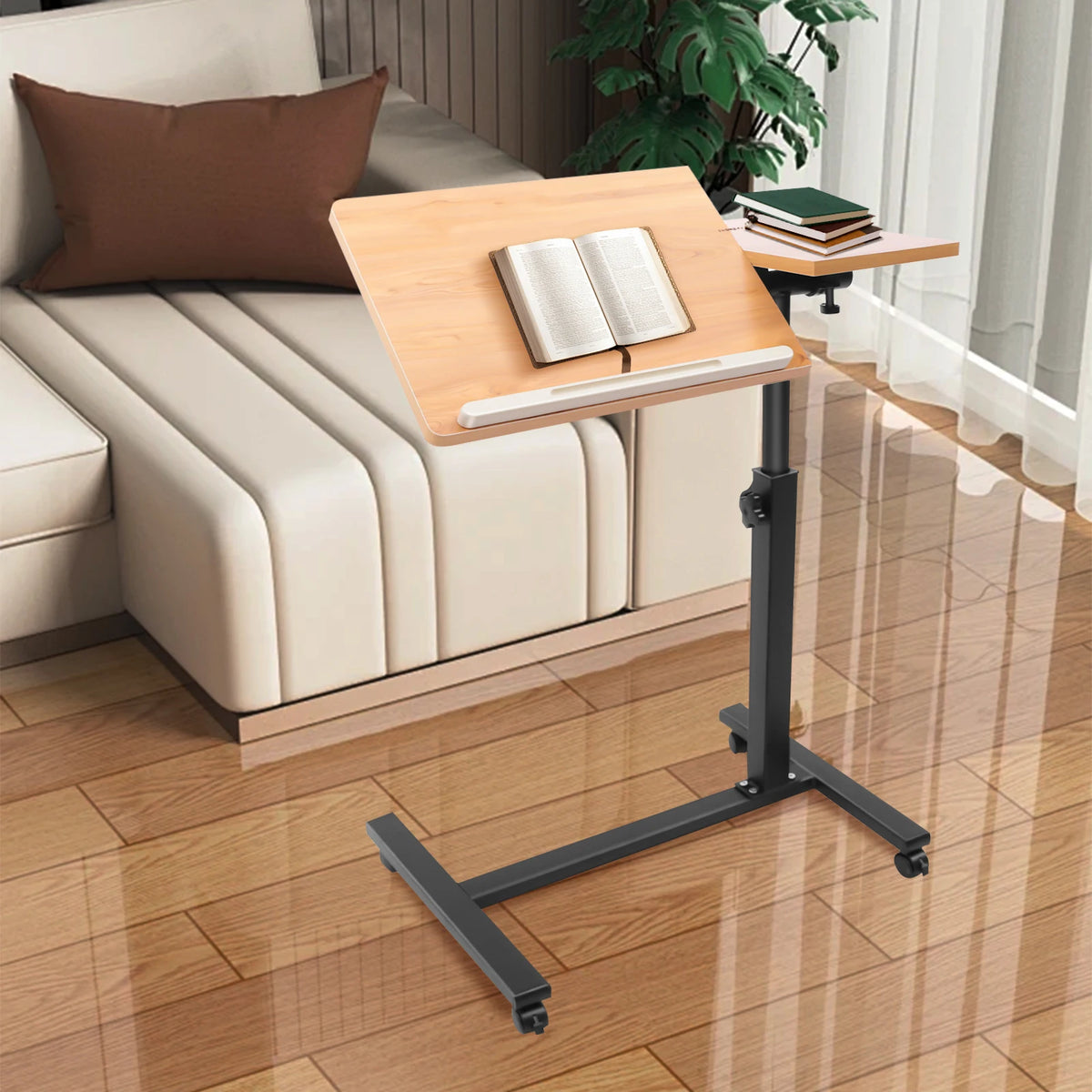 360° Rotating Adjustable Laptop Desk  Tabletop Mobile Stand Home Office Tray Standing Rolling Study Table Computer Workstation