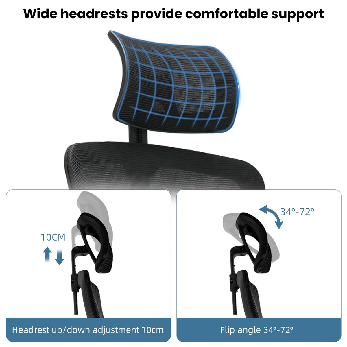 Durrafy Office Chair Computer Desk Chair Ergonomic Executive Task Chair with Lumbar Support Adjustable Swivel Chair black