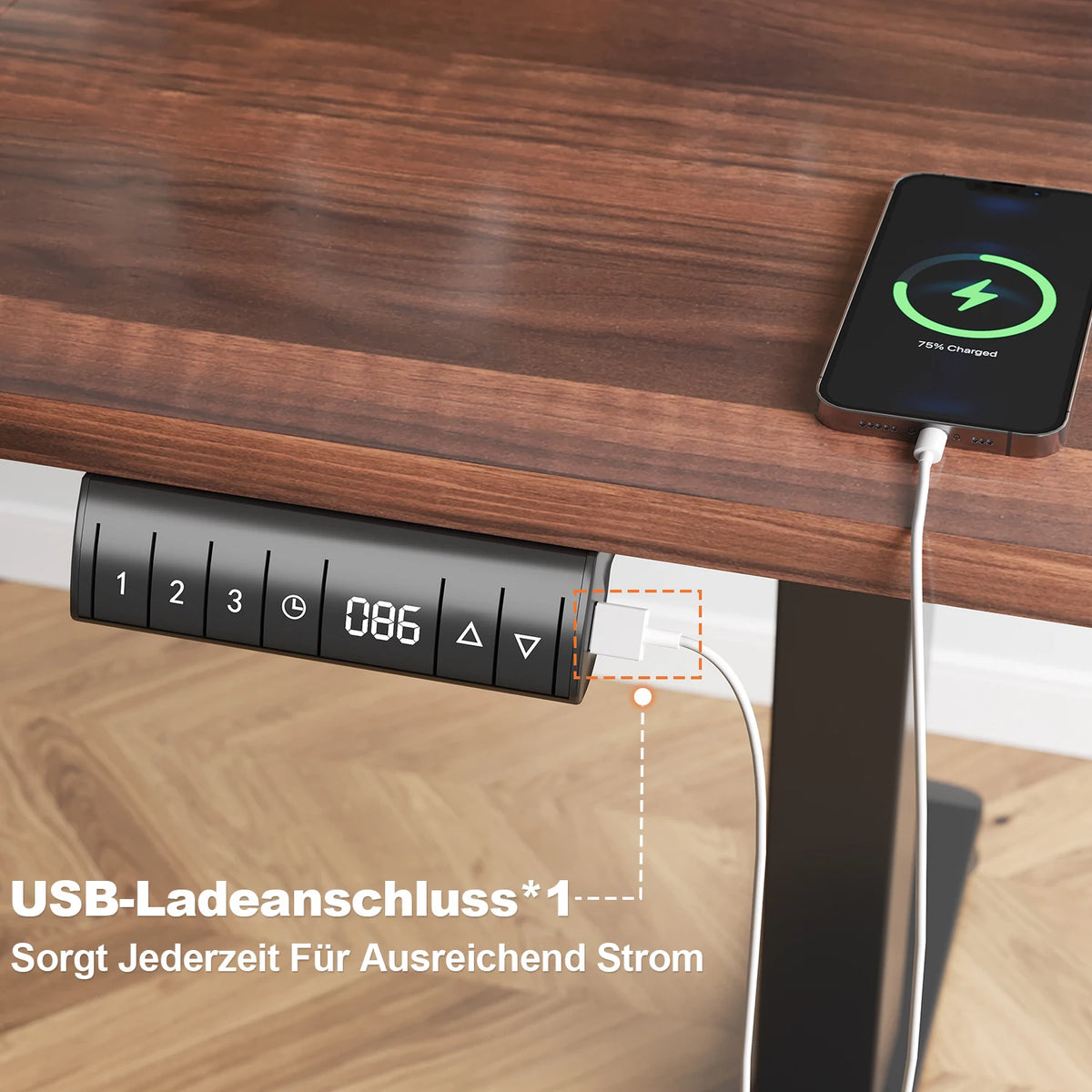 Devoko Electric Height Adjustable desk 160x80 cm 3 Memory Hand Control with USB