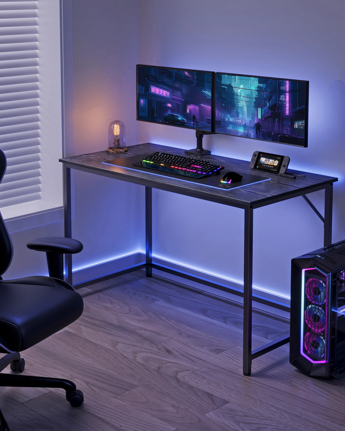 VASAGLE Desk, Small Computer table, office table for Study, Bedroom, 60x120x76 cm Industrial Design